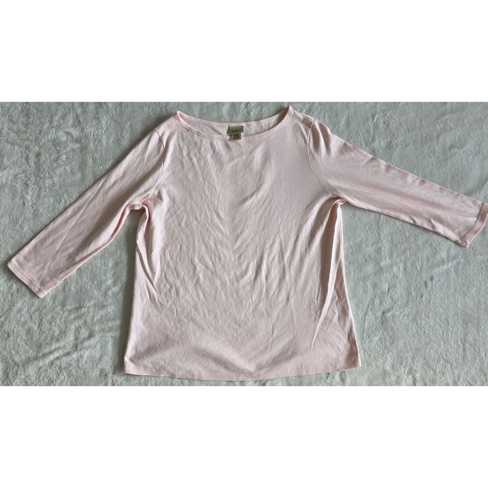 LLBean Pink‎ Long Sleeve Crewneck T Shirt Top L G REG